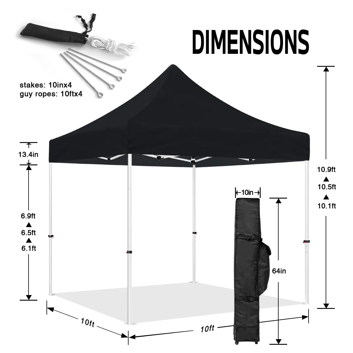 ABLEM8CANOPY 10x10 Black Canopy Tent