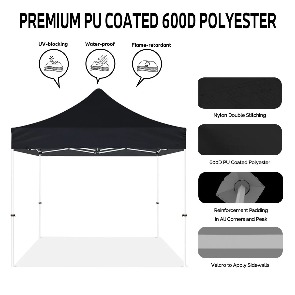 ABLEM8CANOPY 10x10 Black Canopy Tent