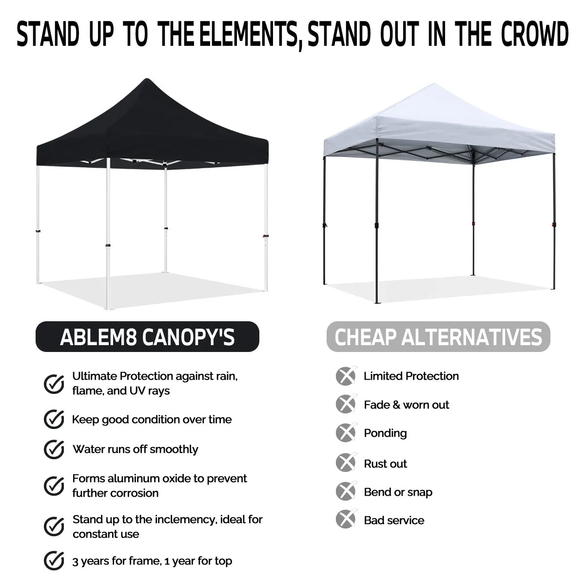 ABLEM8CANOPY 10x10 Black Canopy Tent