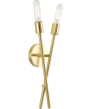 Astra 2-Light 18" Modern Wall Bracket Satin Brass