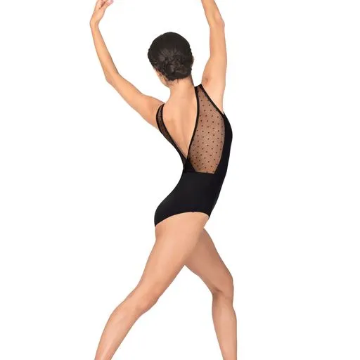 BalTogs | Sweetheart Mesh V Back Leotard | Black