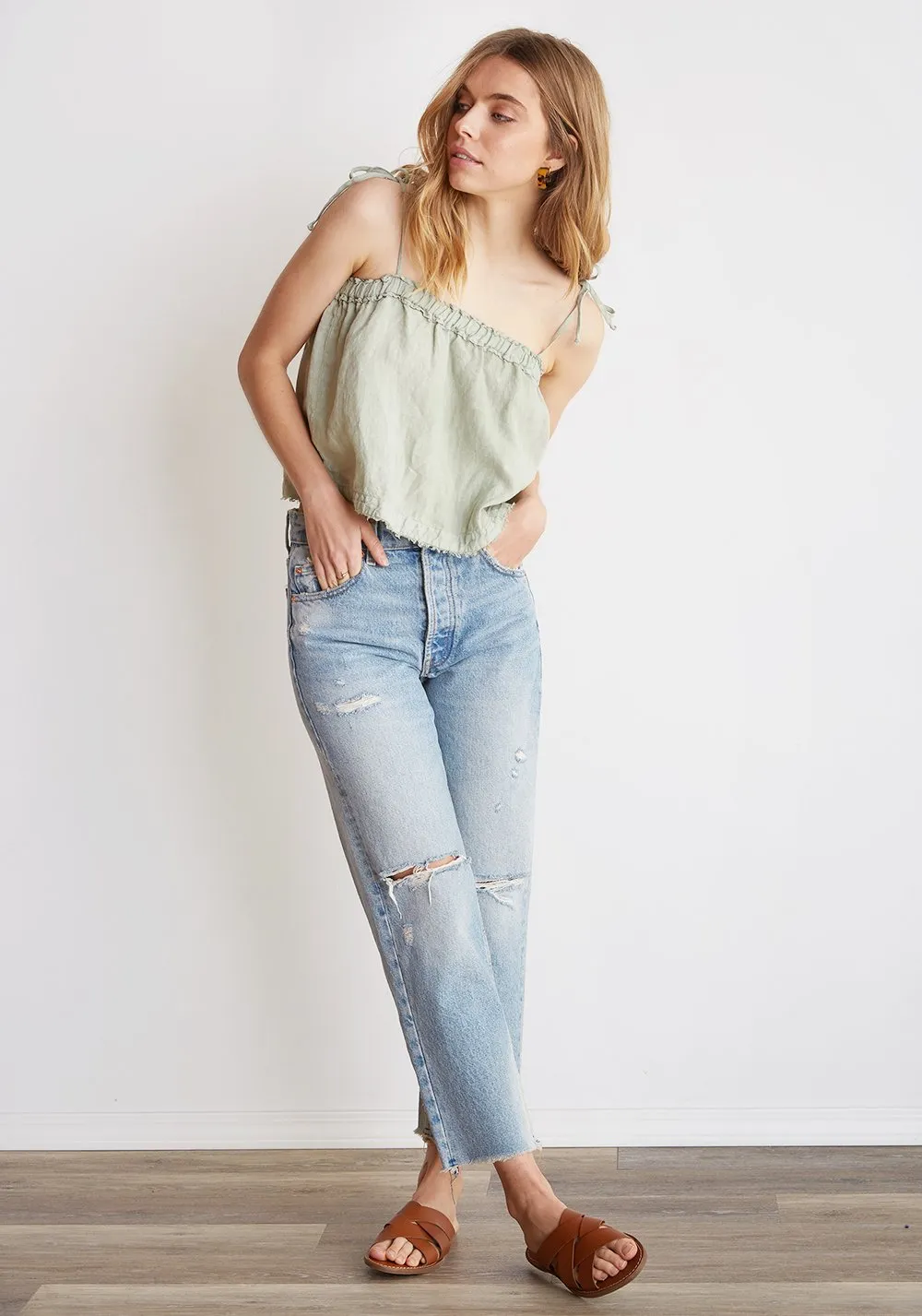 Bella Dahl - Ruffle Top Tied Cami Hillside