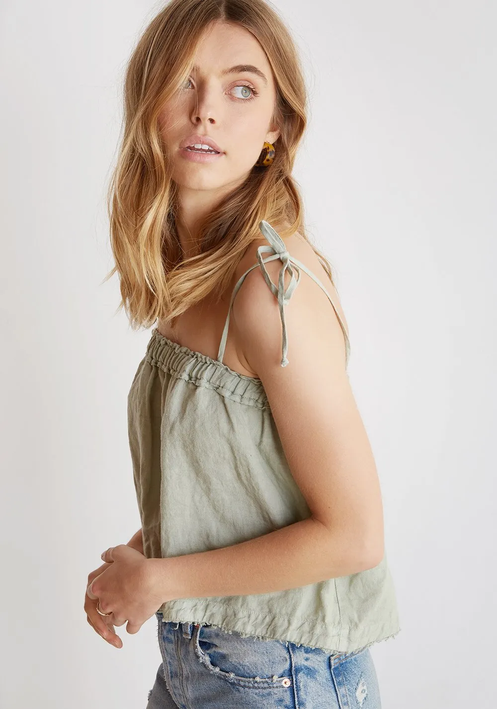 Bella Dahl - Ruffle Top Tied Cami Hillside