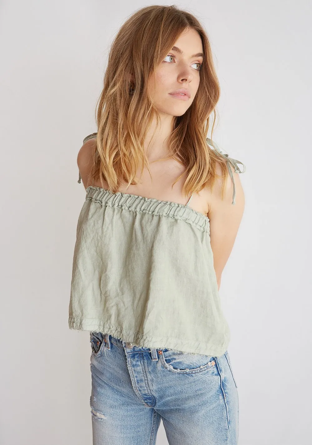 Bella Dahl - Ruffle Top Tied Cami Hillside
