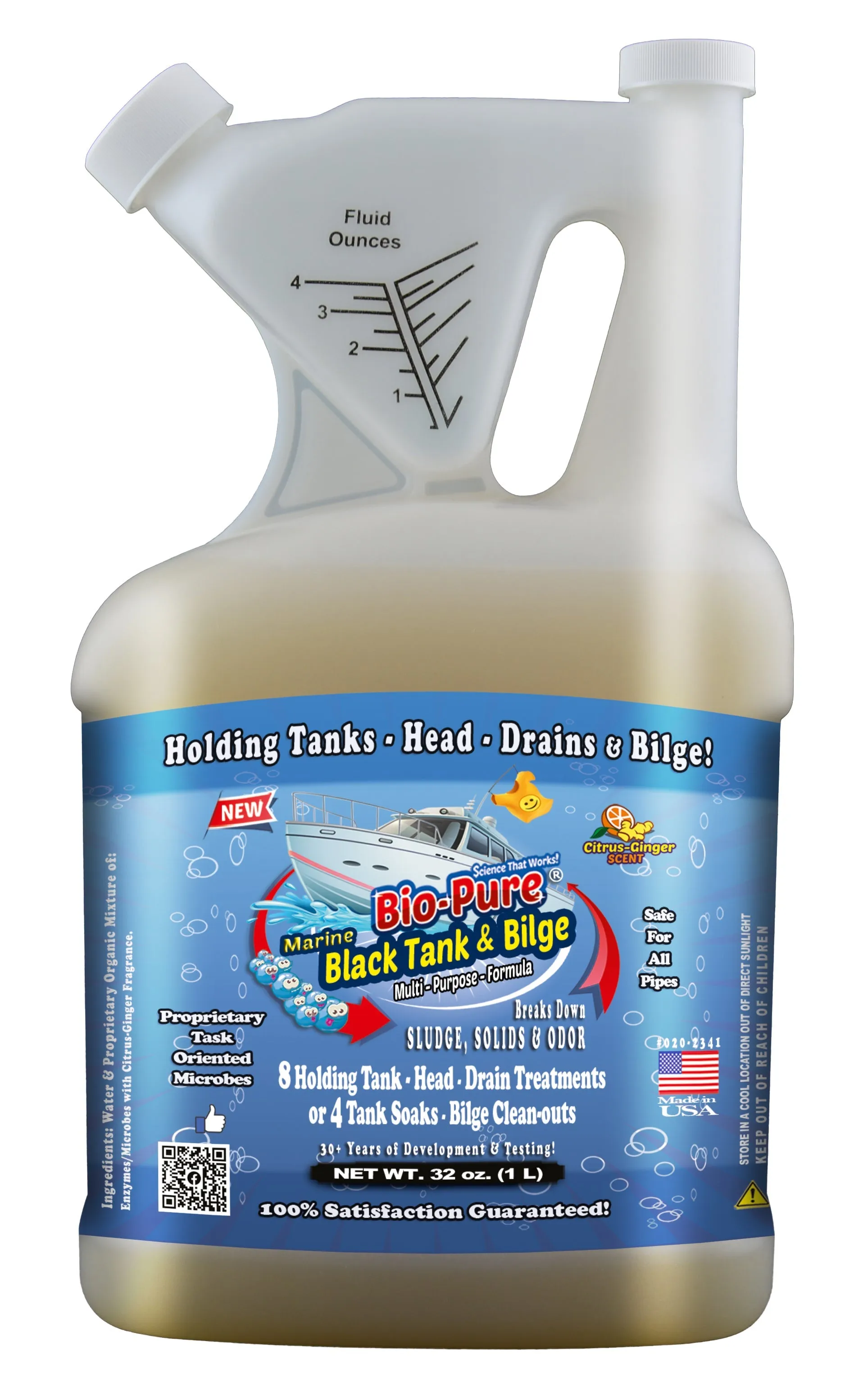 Bio-Pure Boat & Marine Septic Tank & Bilge CONCENTRATE 32 Oz. - CASE OF 6