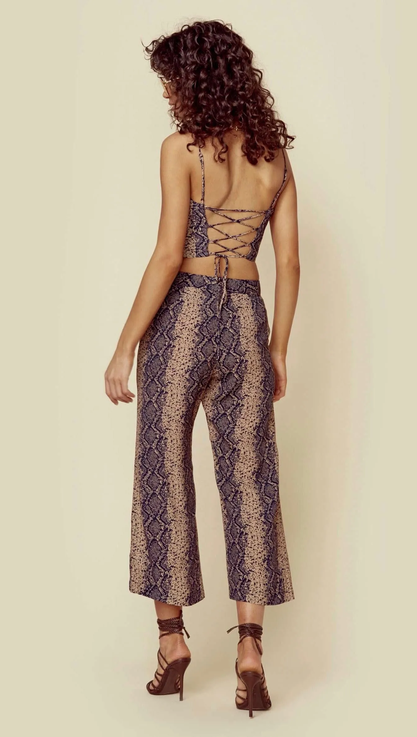 Blue Life Raquel Crop Top Boa Print