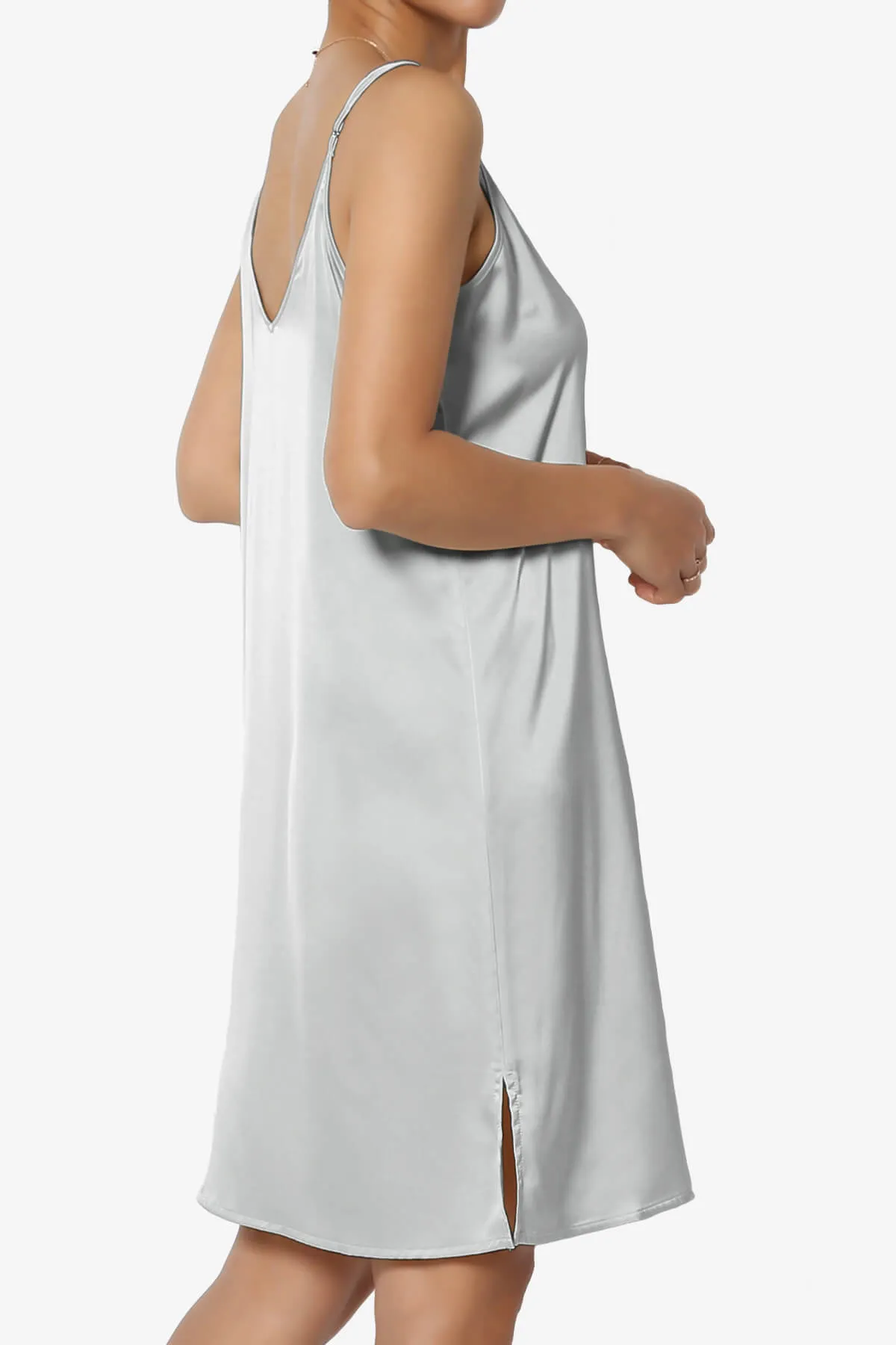 Brodiee Stretch Satin Charmeuse Slip Dress