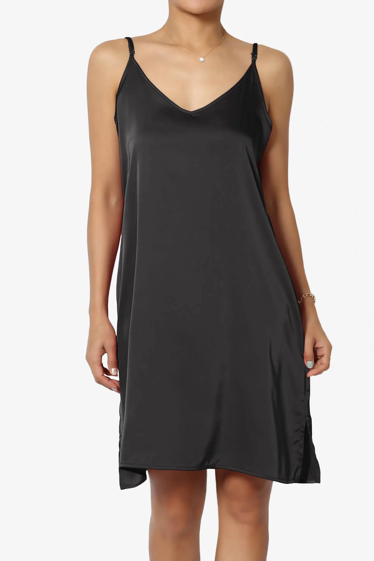 Brodiee Stretch Satin Charmeuse Slip Dress