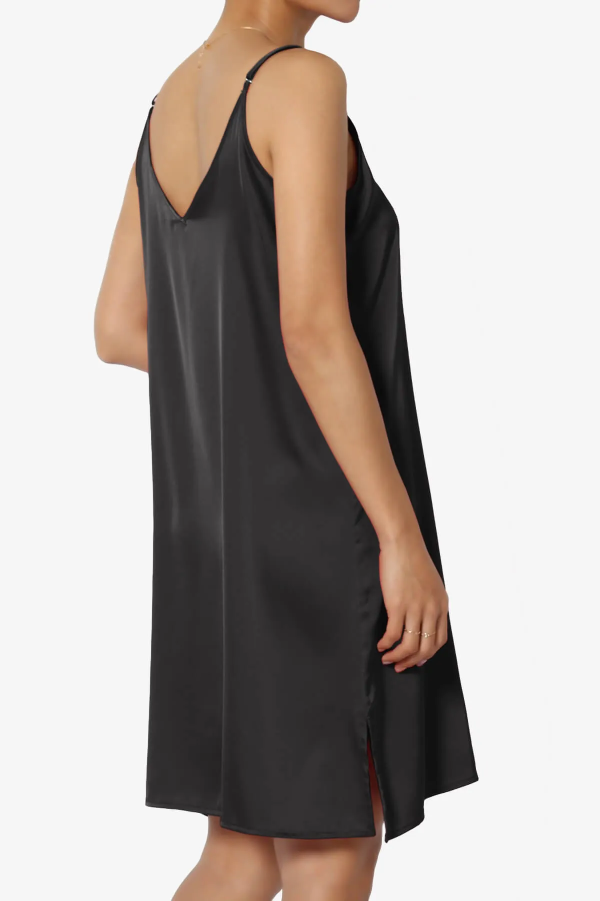 Brodiee Stretch Satin Charmeuse Slip Dress
