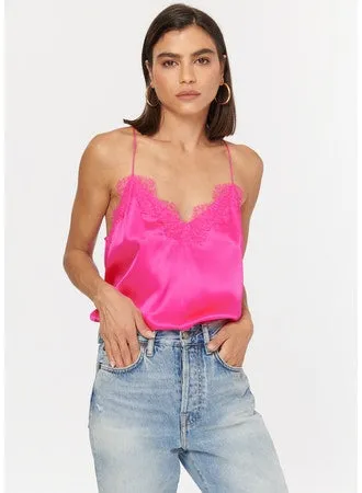 Cami NY C- Racer Charmeuse Cami in Neon Pink