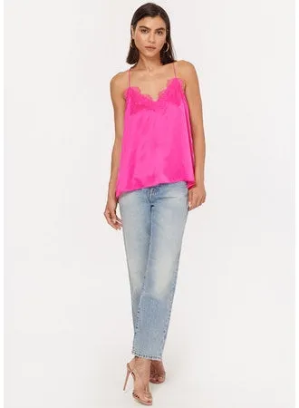 Cami NY C- Racer Charmeuse Cami in Neon Pink