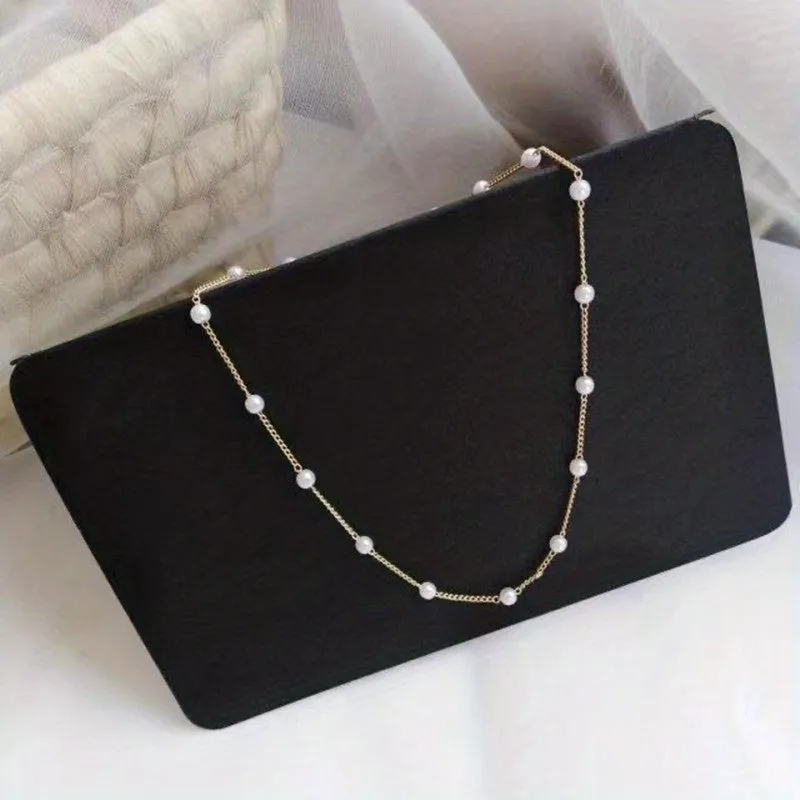 Chic Faux Pearl Collarbone Chain Perfect Womens Neck Jewelry