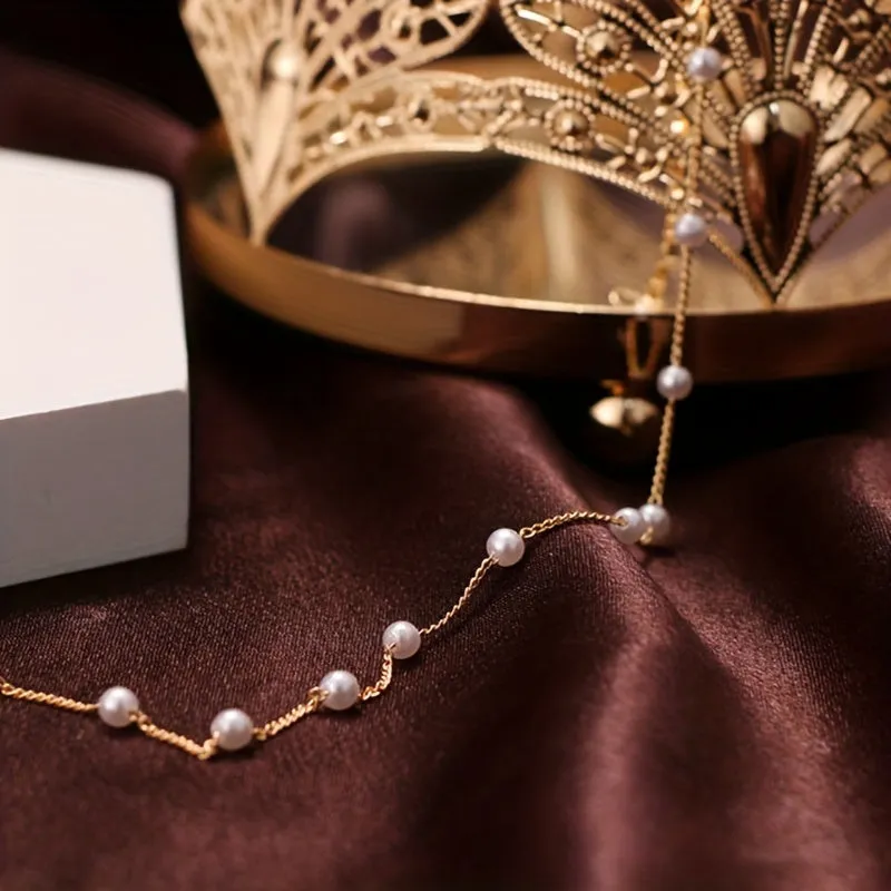 Chic Faux Pearl Collarbone Chain Perfect Womens Neck Jewelry
