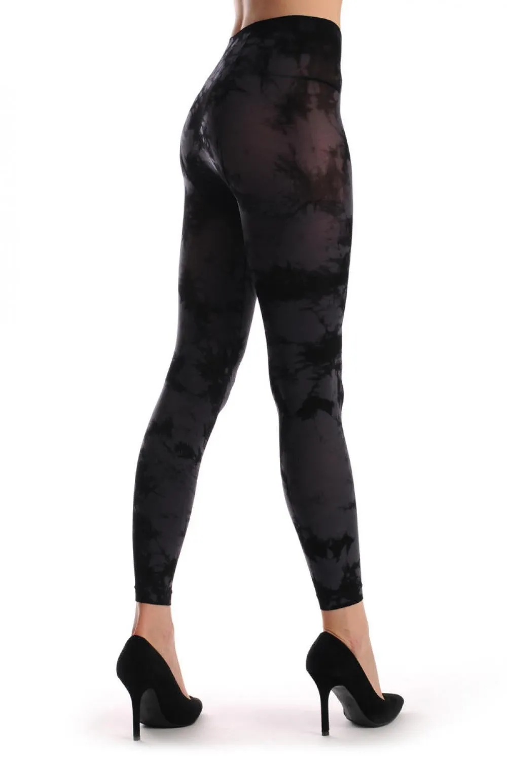 Dark Grey & Black Colour Splash (Tie Dye) Footless