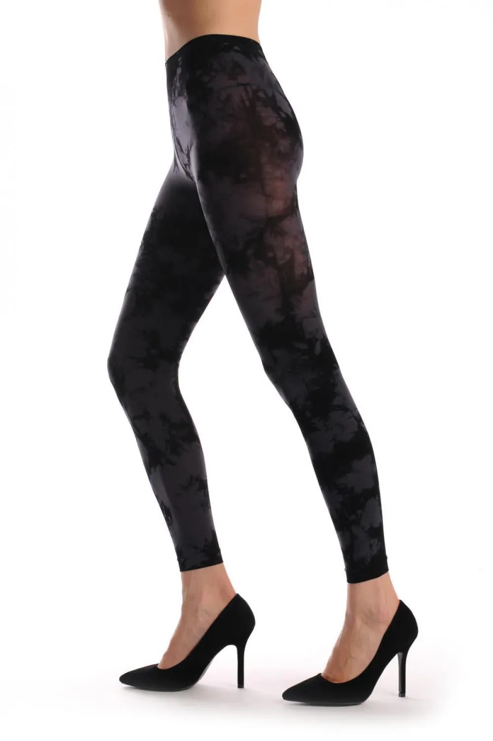 Dark Grey & Black Colour Splash (Tie Dye) Footless