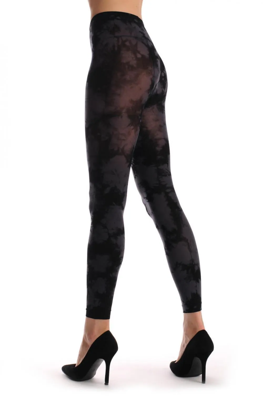 Dark Grey & Black Colour Splash (Tie Dye) Footless