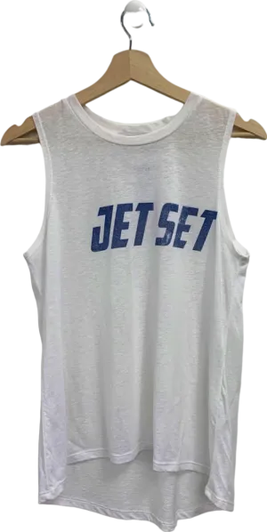 David Lerner White Jet Set Tank Top One Size