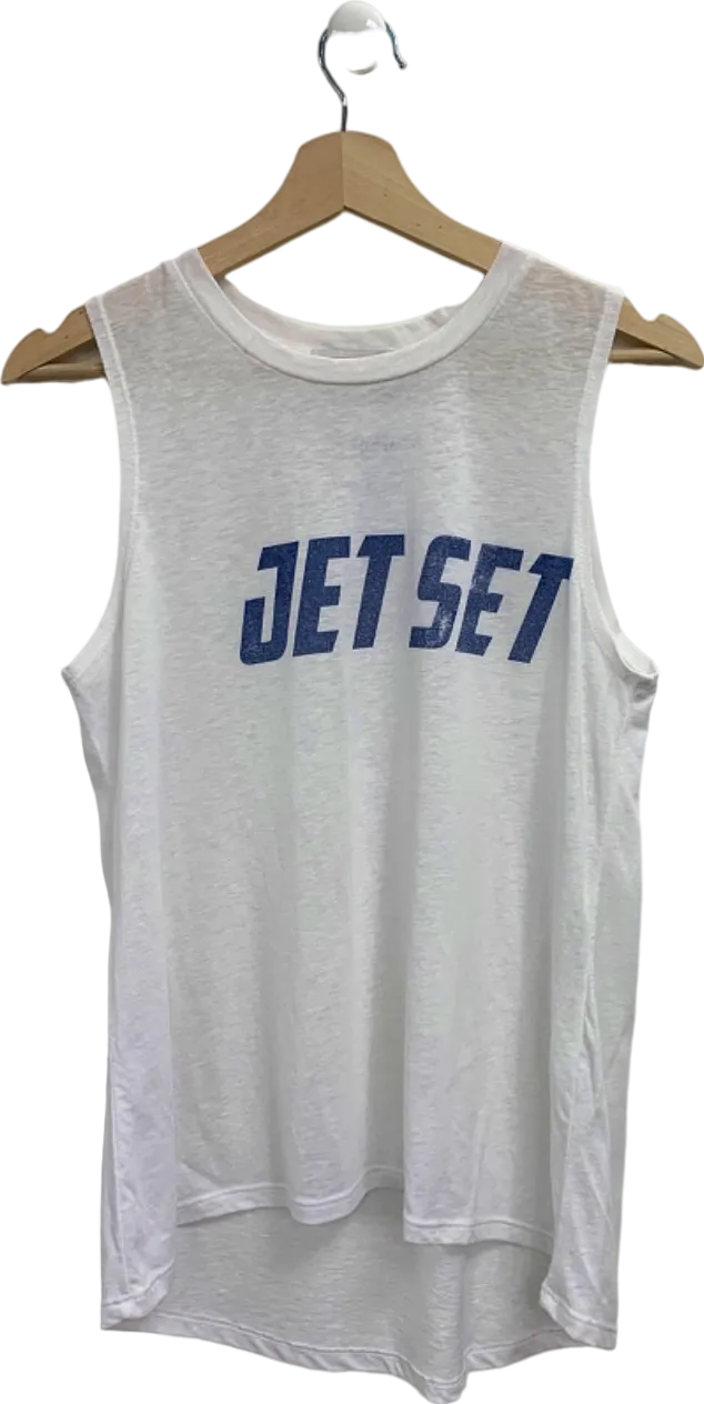 David Lerner White Jet Set Tank Top One Size