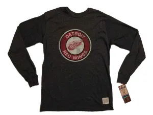 Detroit Red Wings Retro Brand Charcoal Mock Twist Long Sleeve T-Shirt