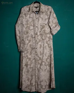 Dress Longsleeve Woman / Zaafaraï Strippy Bone - SHAMANKA