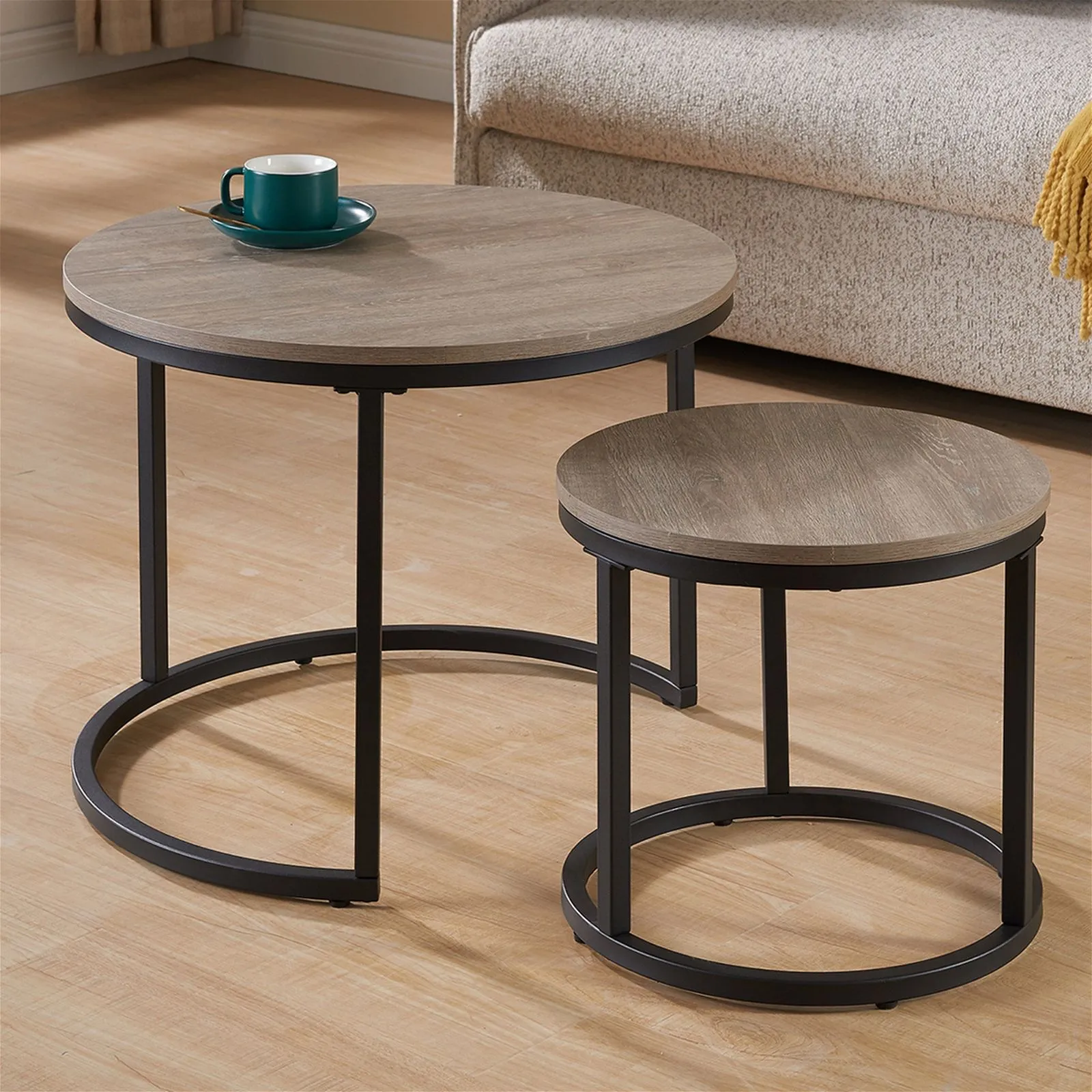 ECHO 600 Nested Coffee Table Set Oak by Censi