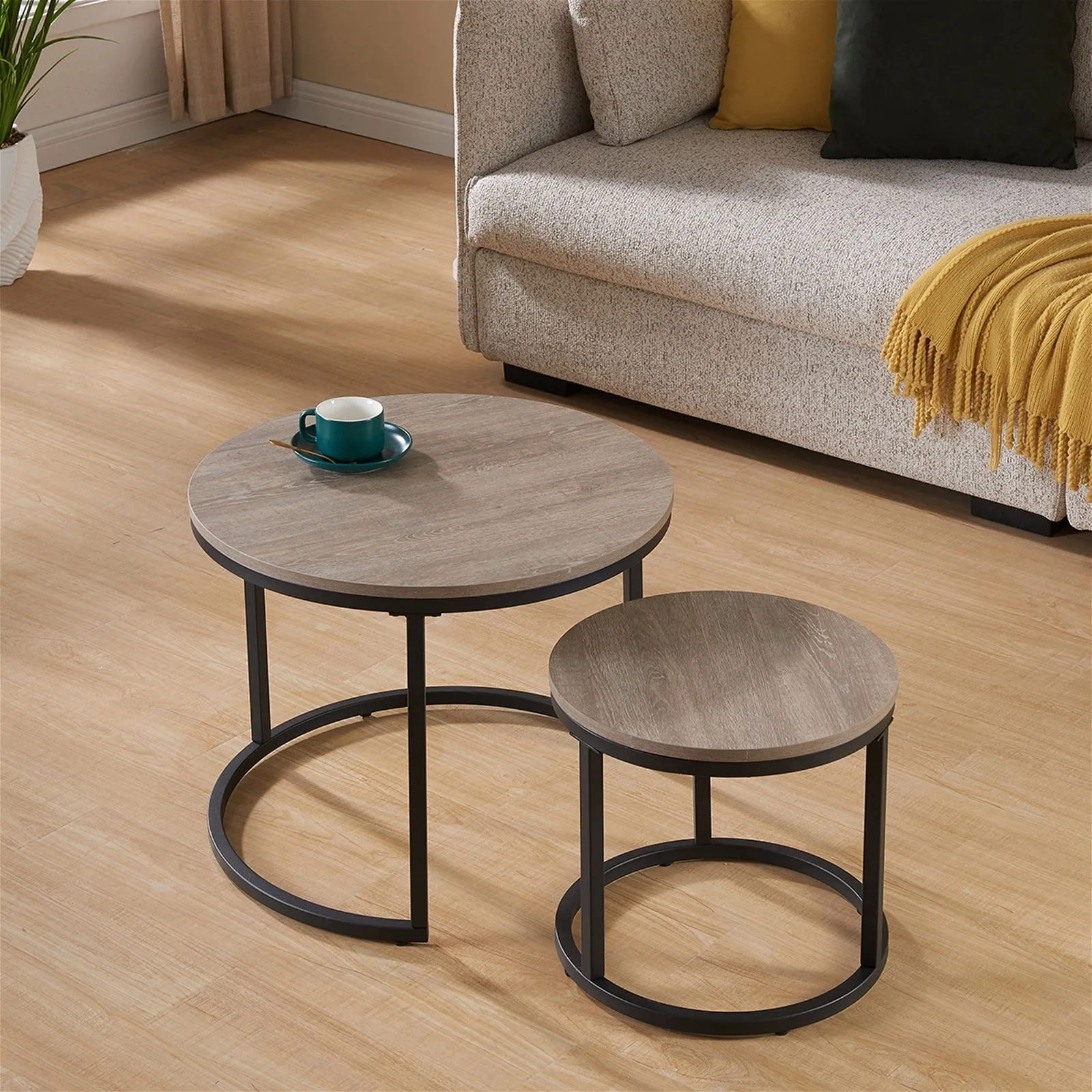 ECHO 600 Nested Coffee Table Set Oak by Censi