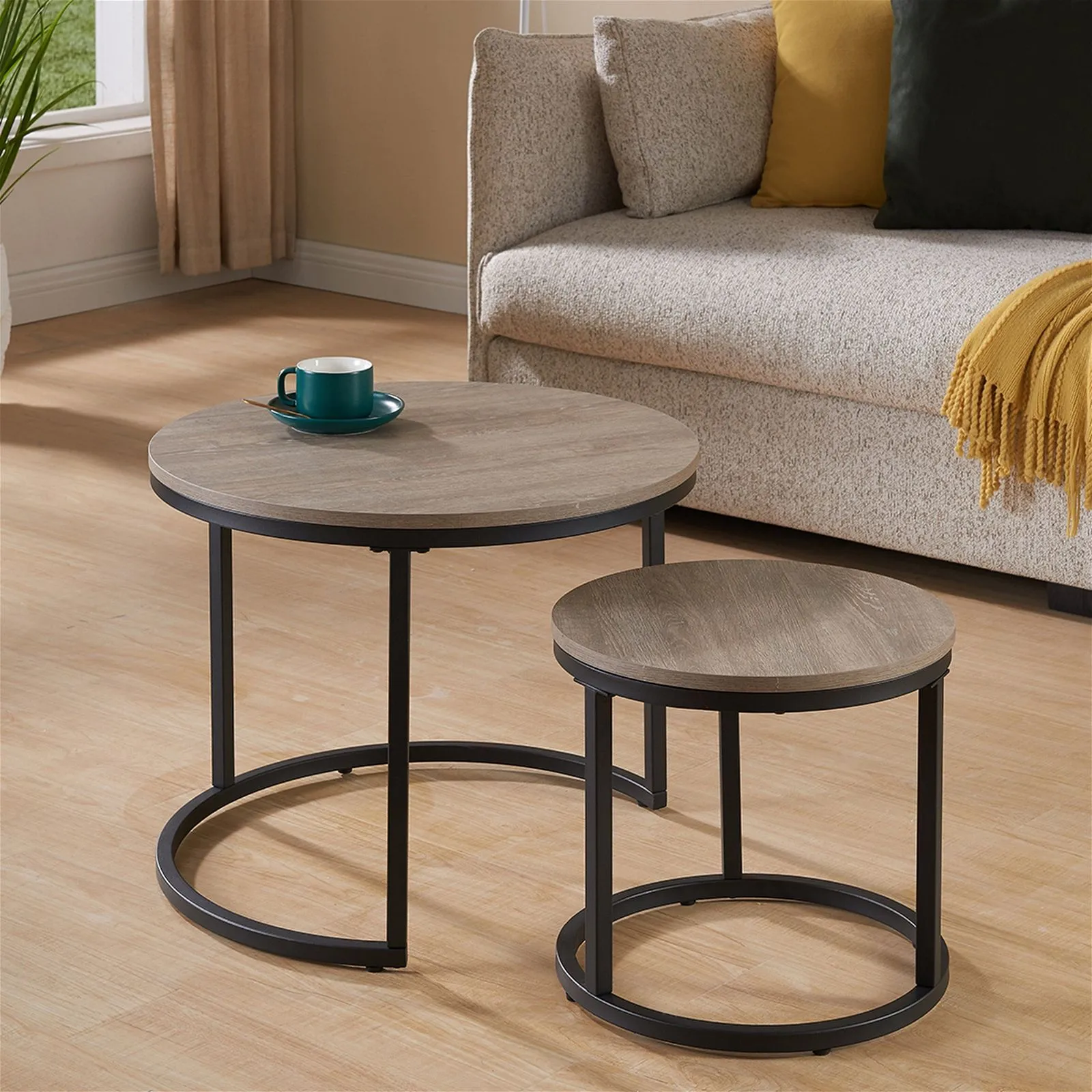 ECHO 600 Nested Coffee Table Set Oak by Censi