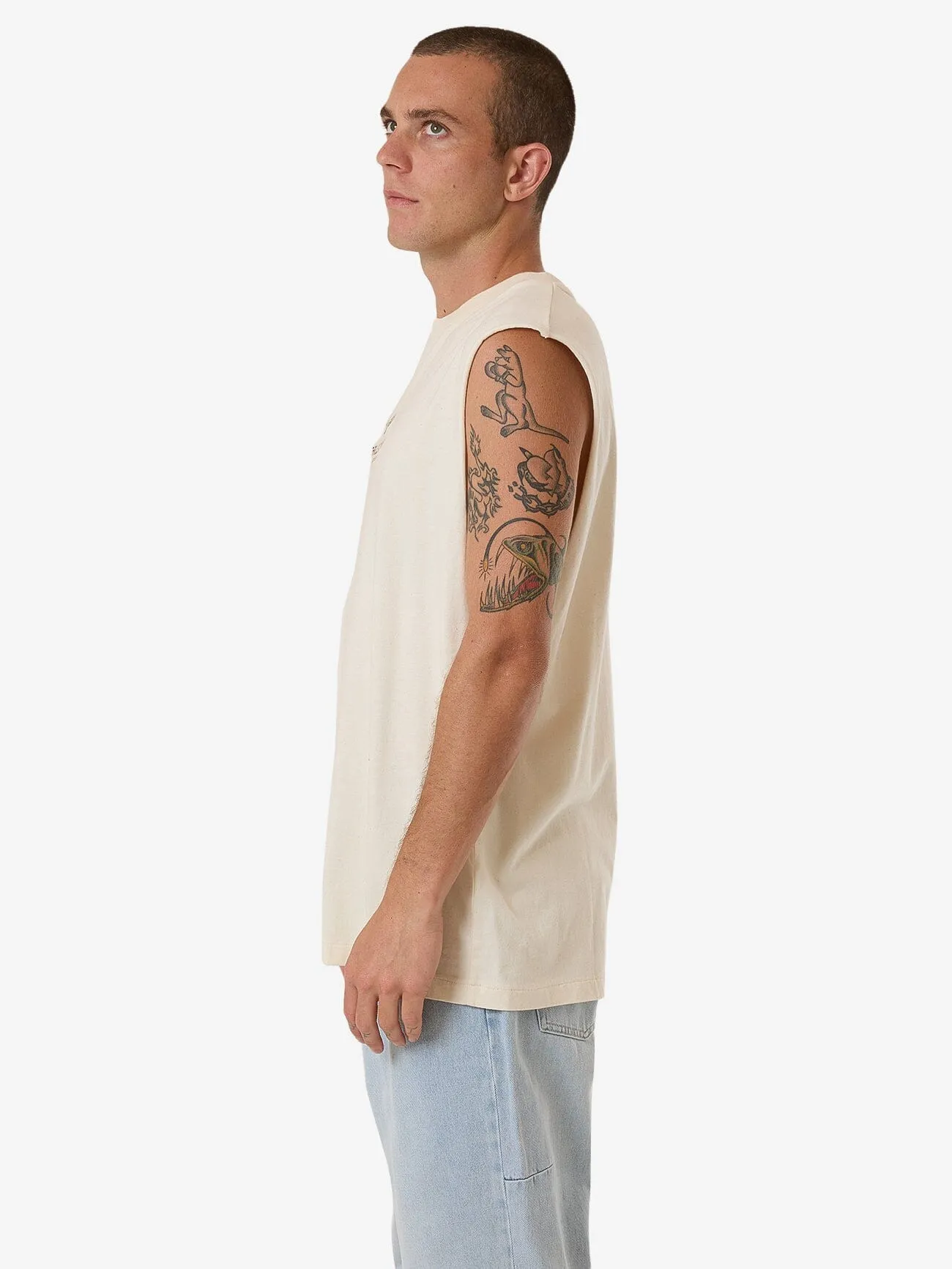 Emblem Merch Fit Muscle Tee - Unbleached