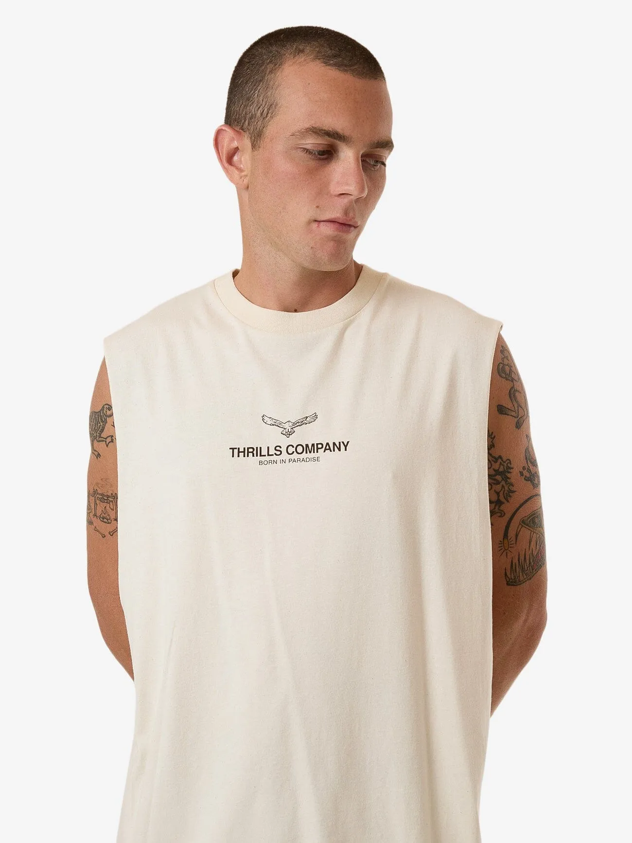 Emblem Merch Fit Muscle Tee - Unbleached