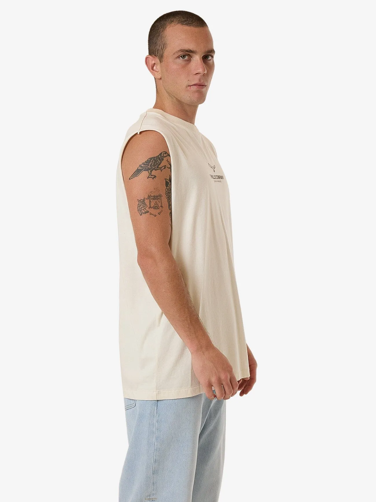 Emblem Merch Fit Muscle Tee - Unbleached