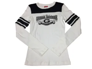 Georgia Bulldogs 5th & Ocean WOMENS Black & White LS Crew Neck T-Shirt (S)