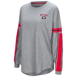Georgia Bulldogs Colosseum WOMEN'S Gray "Mast" Oversized LS T-Shirt