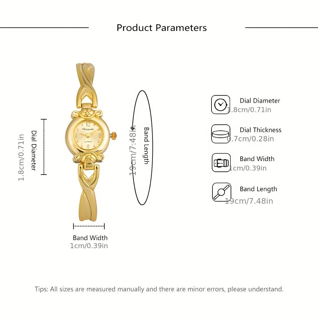 Goldentone Steel Strap Sophisticated Watch for Stylish Women