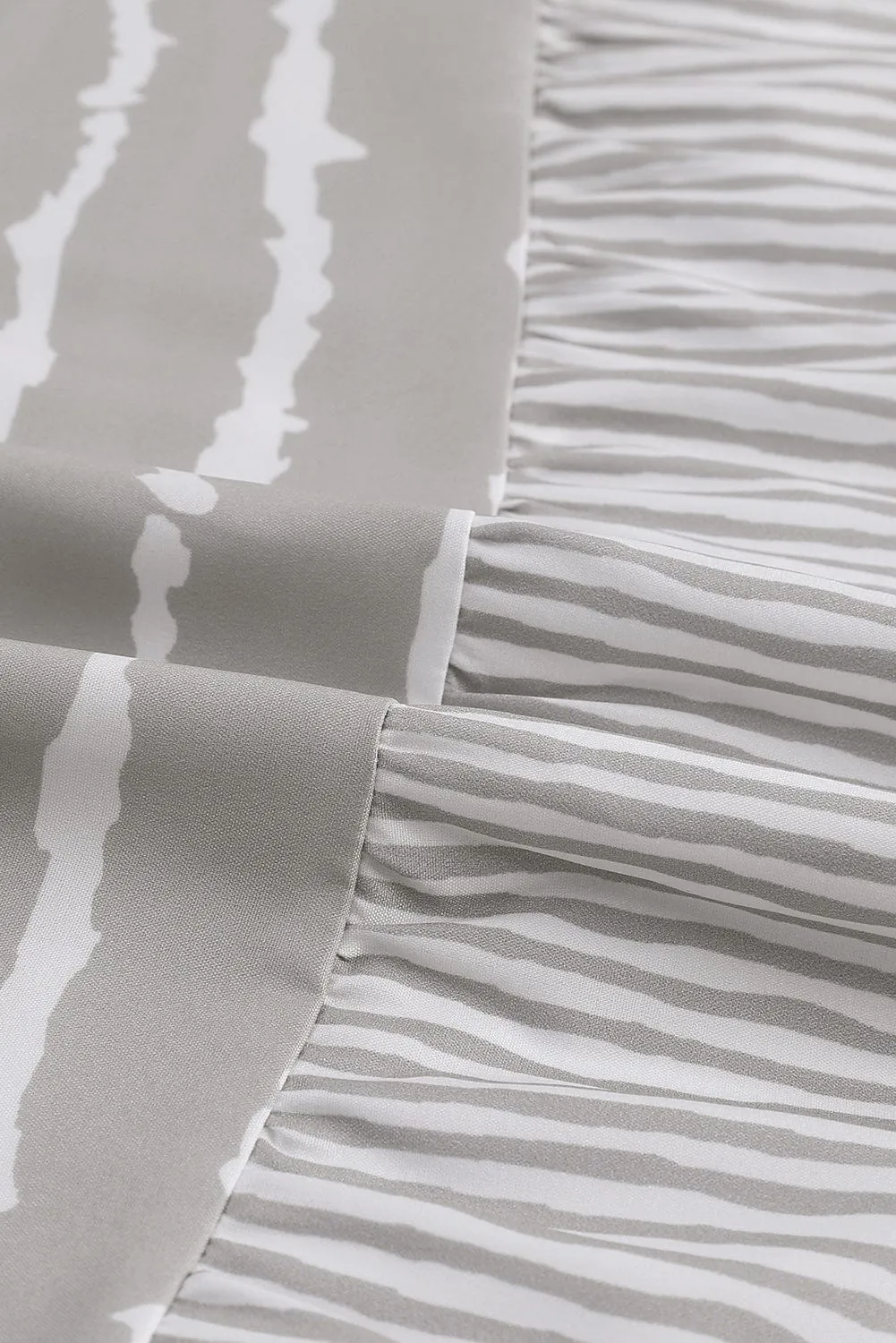 Gray Striped Spaghetti Strap Long Dress