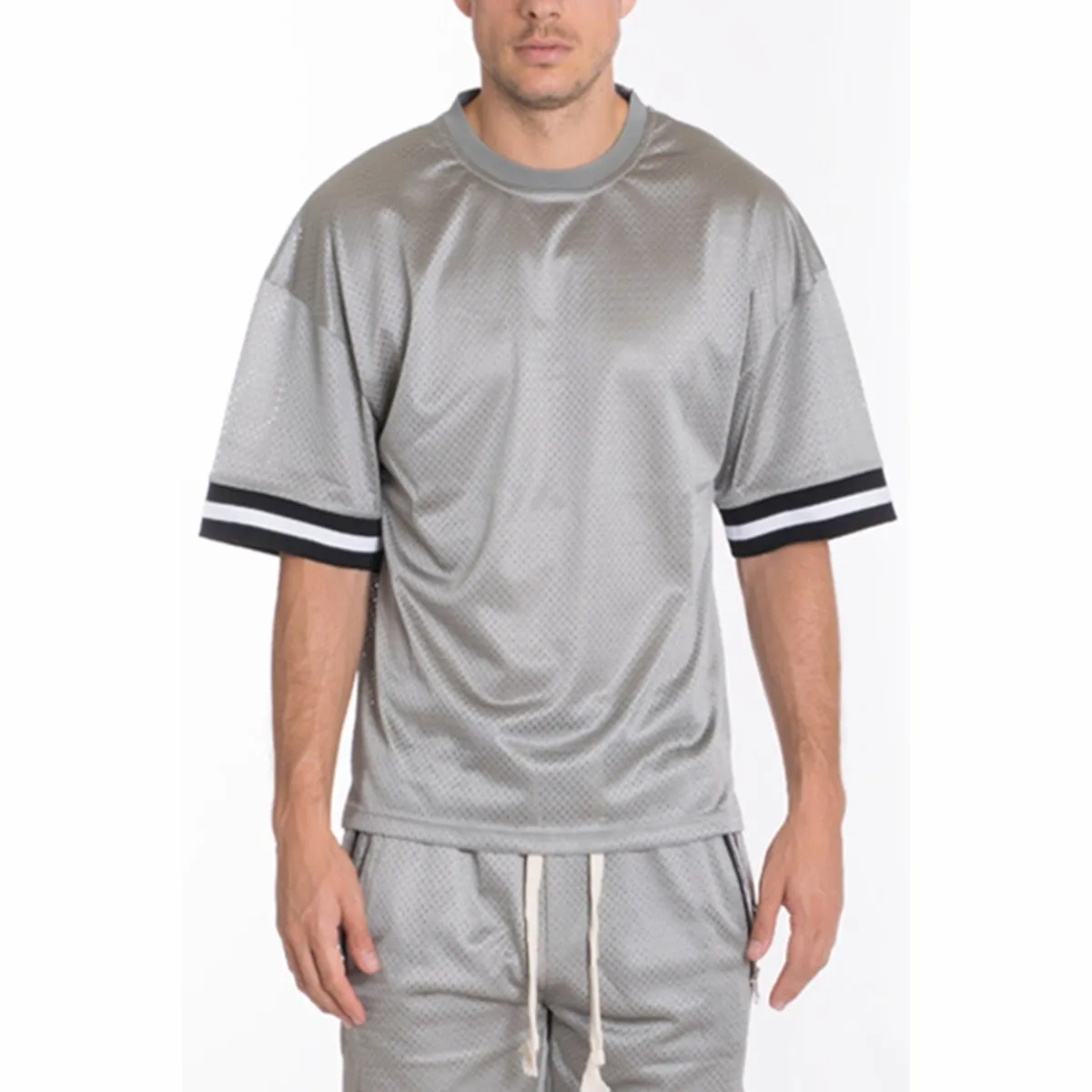 Grey Mesh Jersey T-shirt