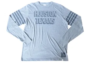 Houston Texans 47 Brand Gray Big Logo Striped Long Sleeve T-Shirt (M)