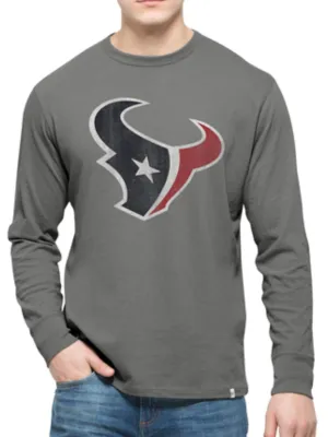 Houston Texans 47 Brand Wolf Grey Long Sleeve Cotton Flanker T-Shirt