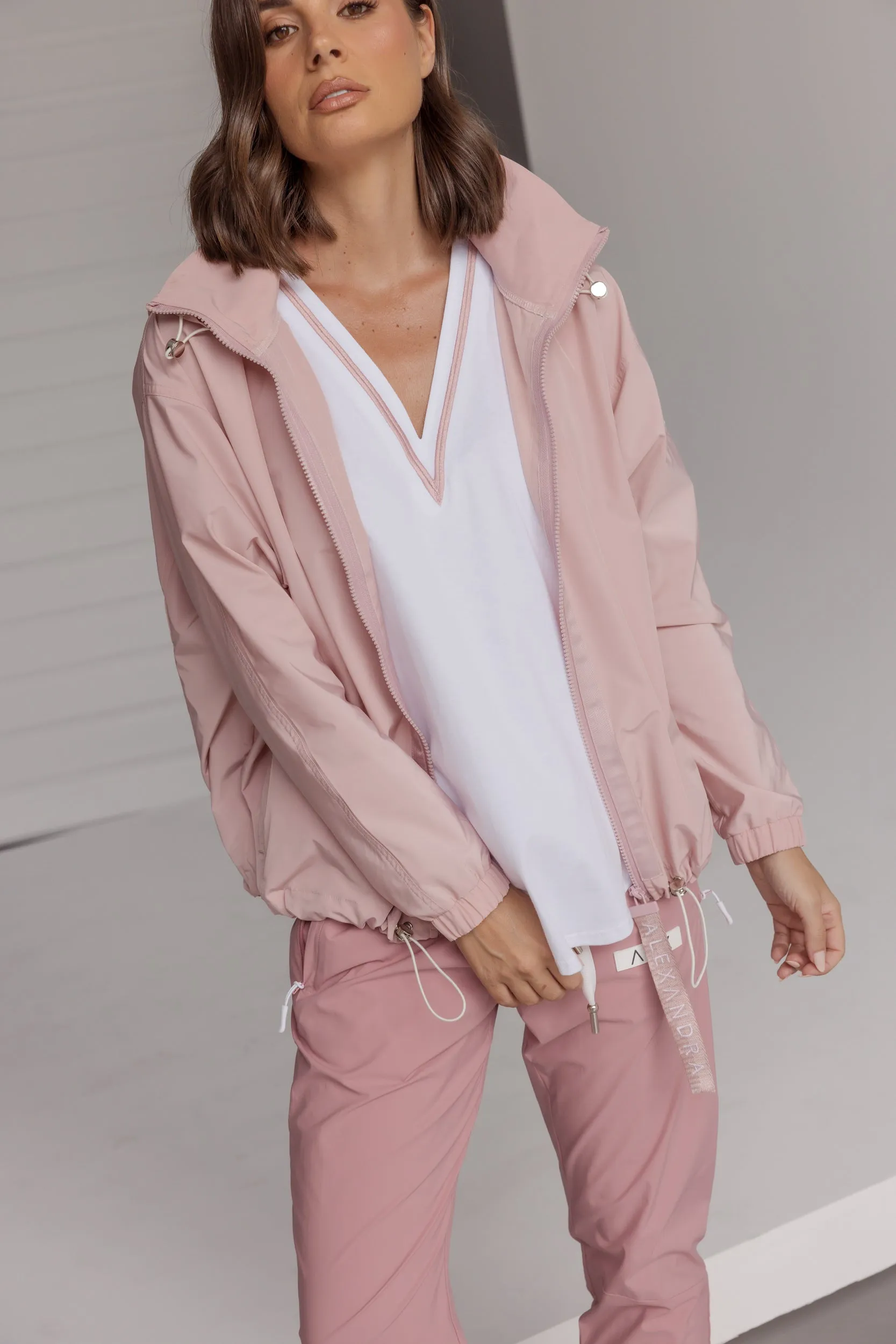 JOBAK Singlet White & Dusty Pink