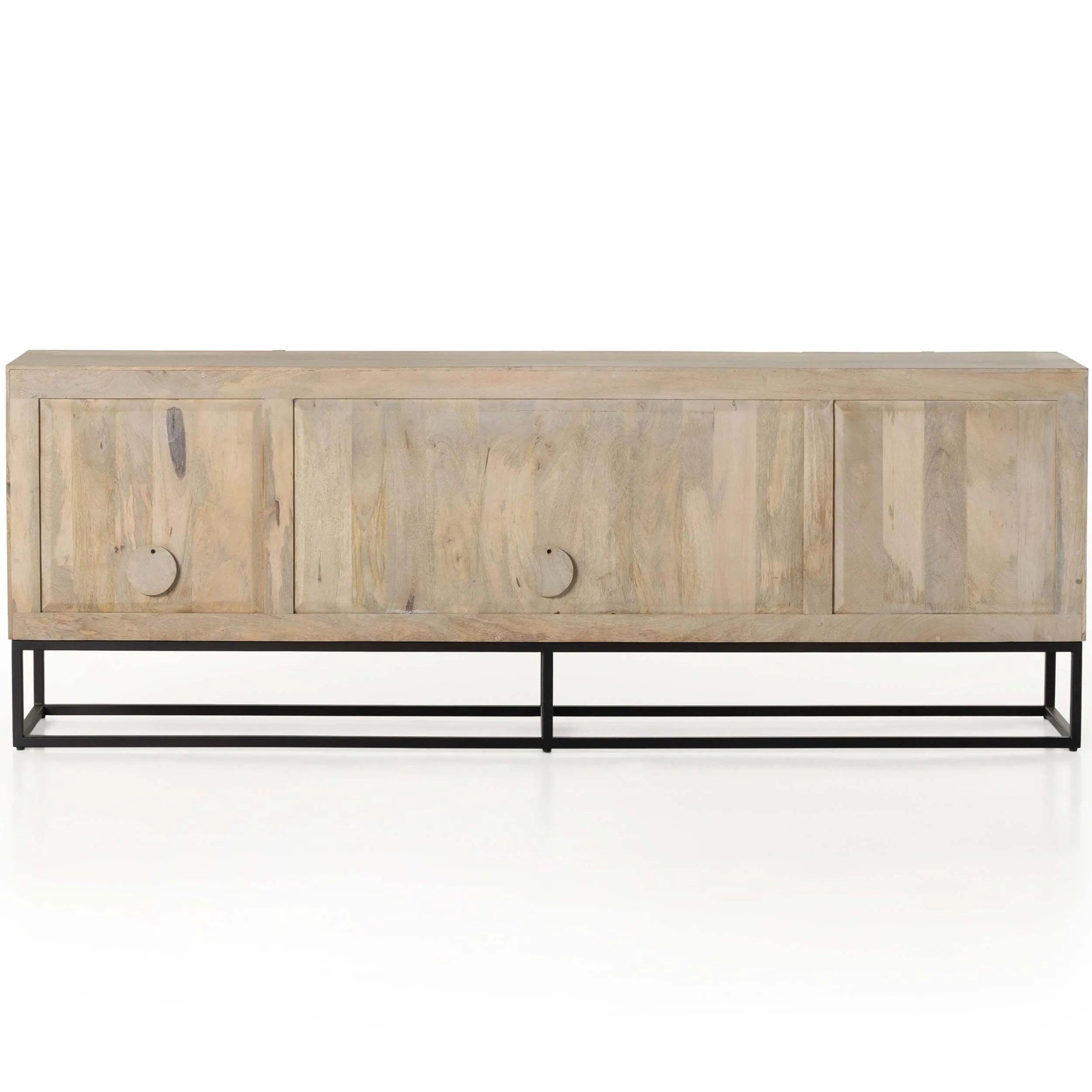Kelby Media Console, Light Wash Carved