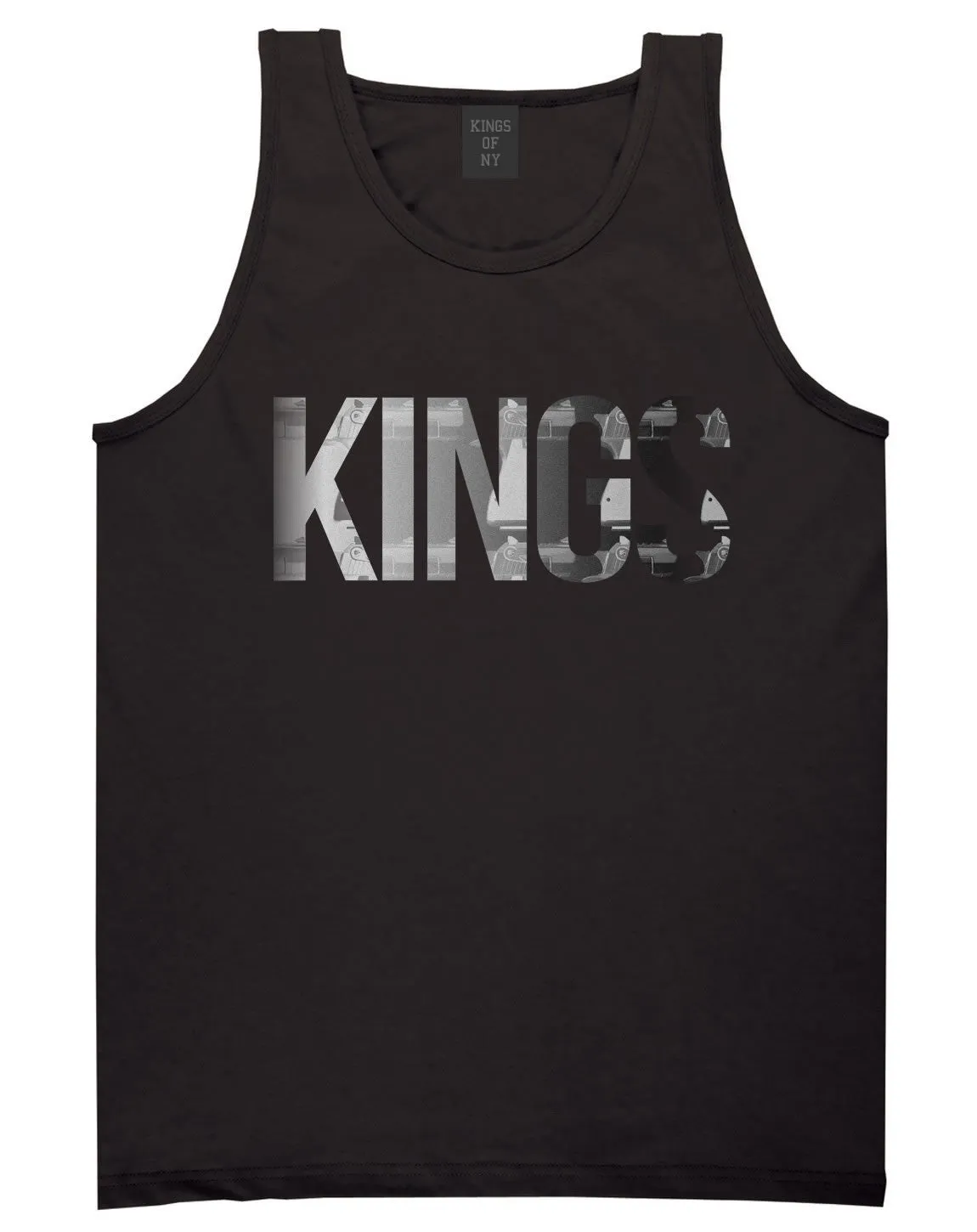 KINGS Gun Pattern Print Tank Top