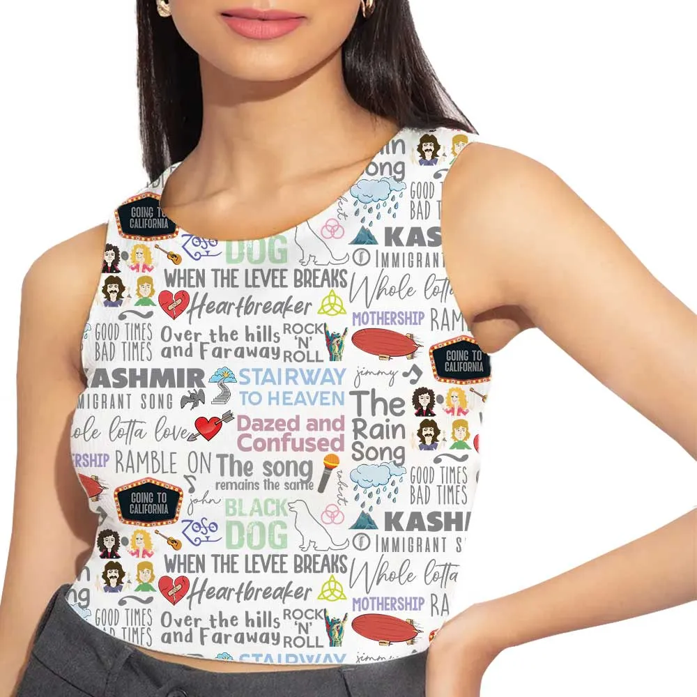 Led Zeppelin AOP Crop Tank
