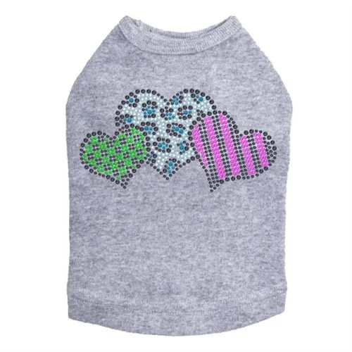 Leopard, Checks, & Stripes Multicolor Hearts Tank - Many Colors