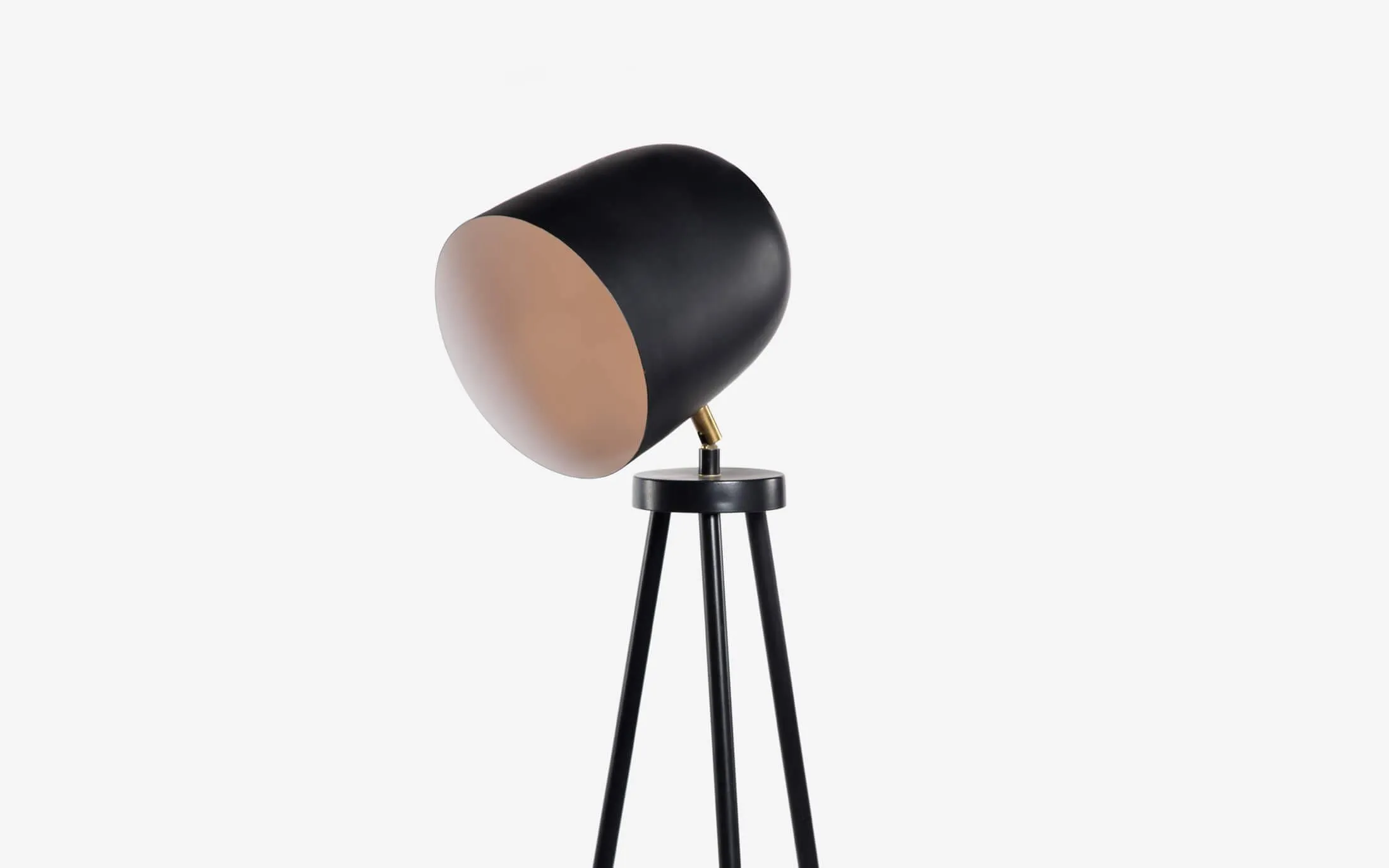 Modern Black Metallic Floor Lamp Light Tripod Base For Home & Party Decor