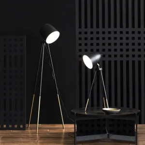 Modern Black Metallic Floor Lamp Light Tripod Base For Home & Party Decor