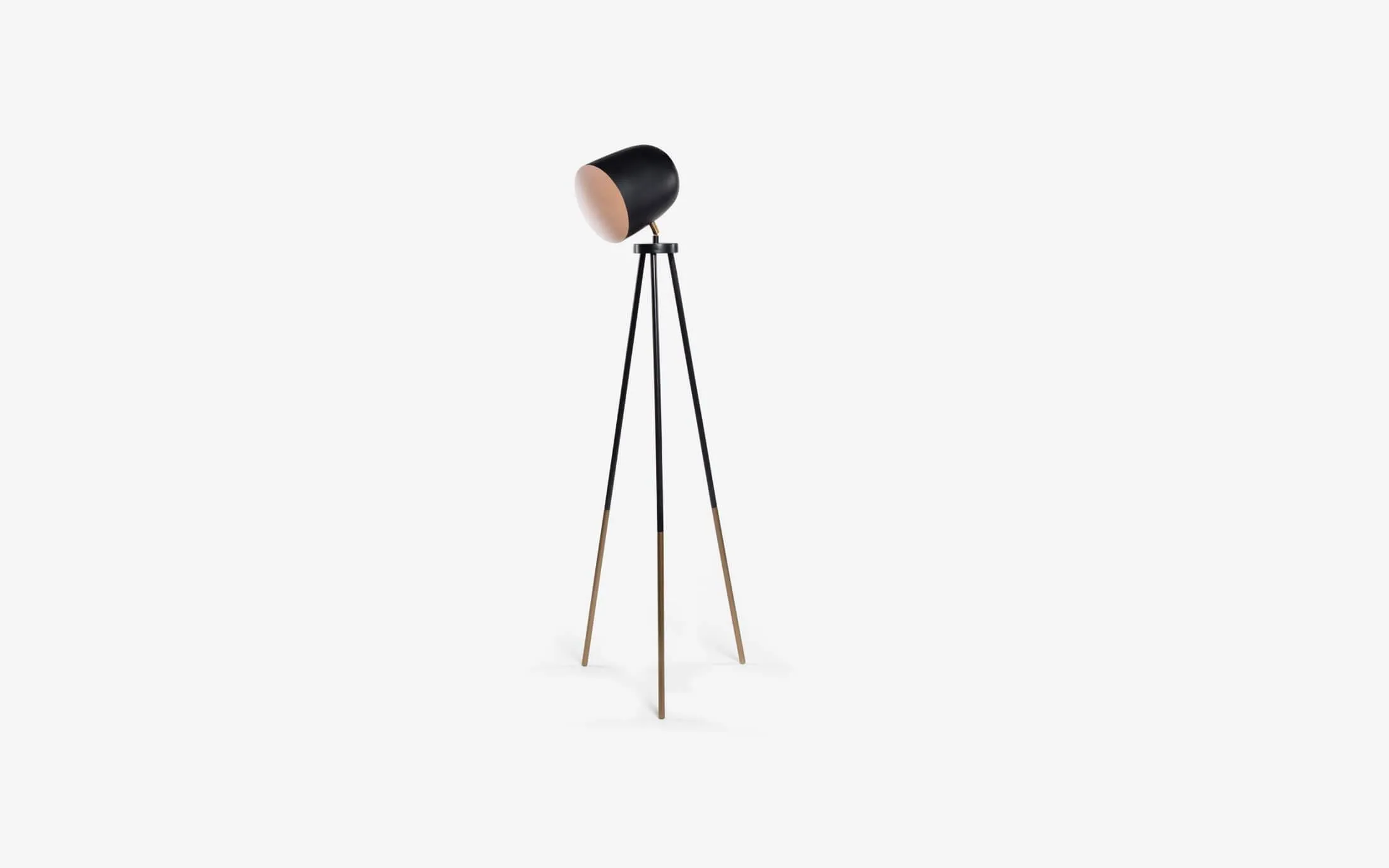 Modern Black Metallic Floor Lamp Light Tripod Base For Home & Party Decor