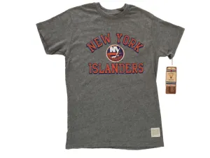 New York Islanders Retro Brand Gray Vintage Hockey Puck Tri-Blend T-Shirt