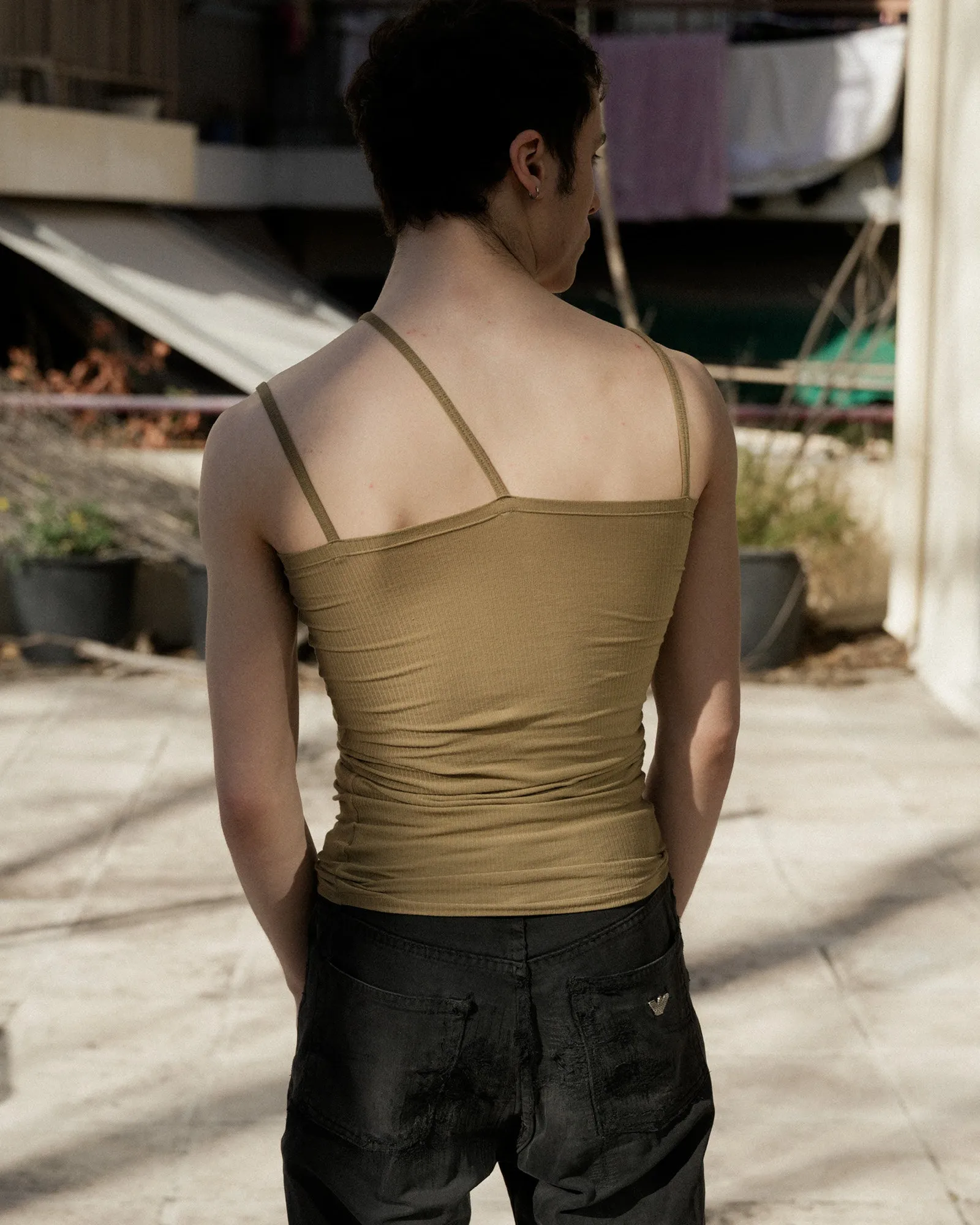 Nida Tank - Organic Cotton Rib - Jade Brown