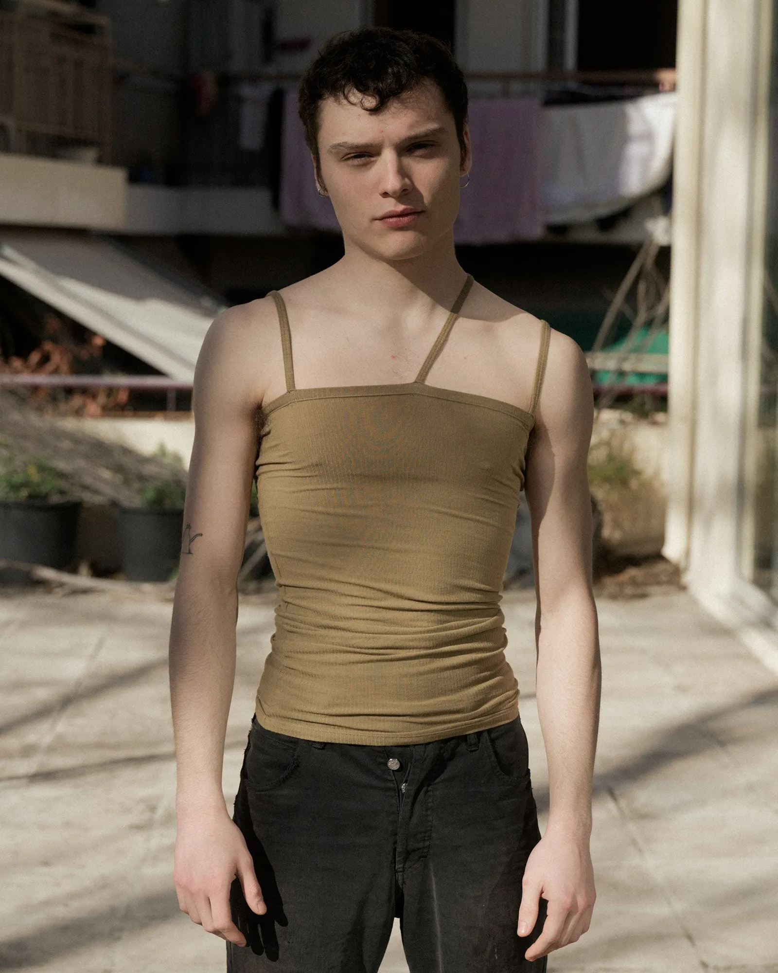 Nida Tank - Organic Cotton Rib - Jade Brown