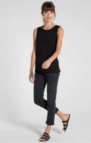 n:Philanthropy - Edith Muscle Tank With Studs Black Cat