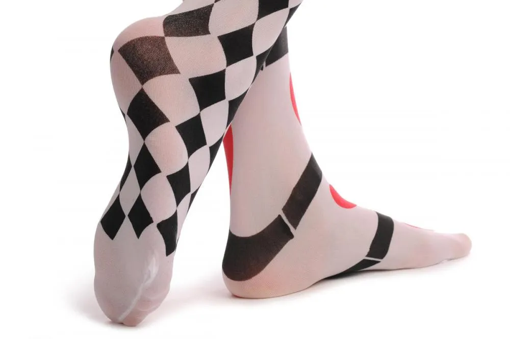 One Black & White Checkered And One With Red Hearts